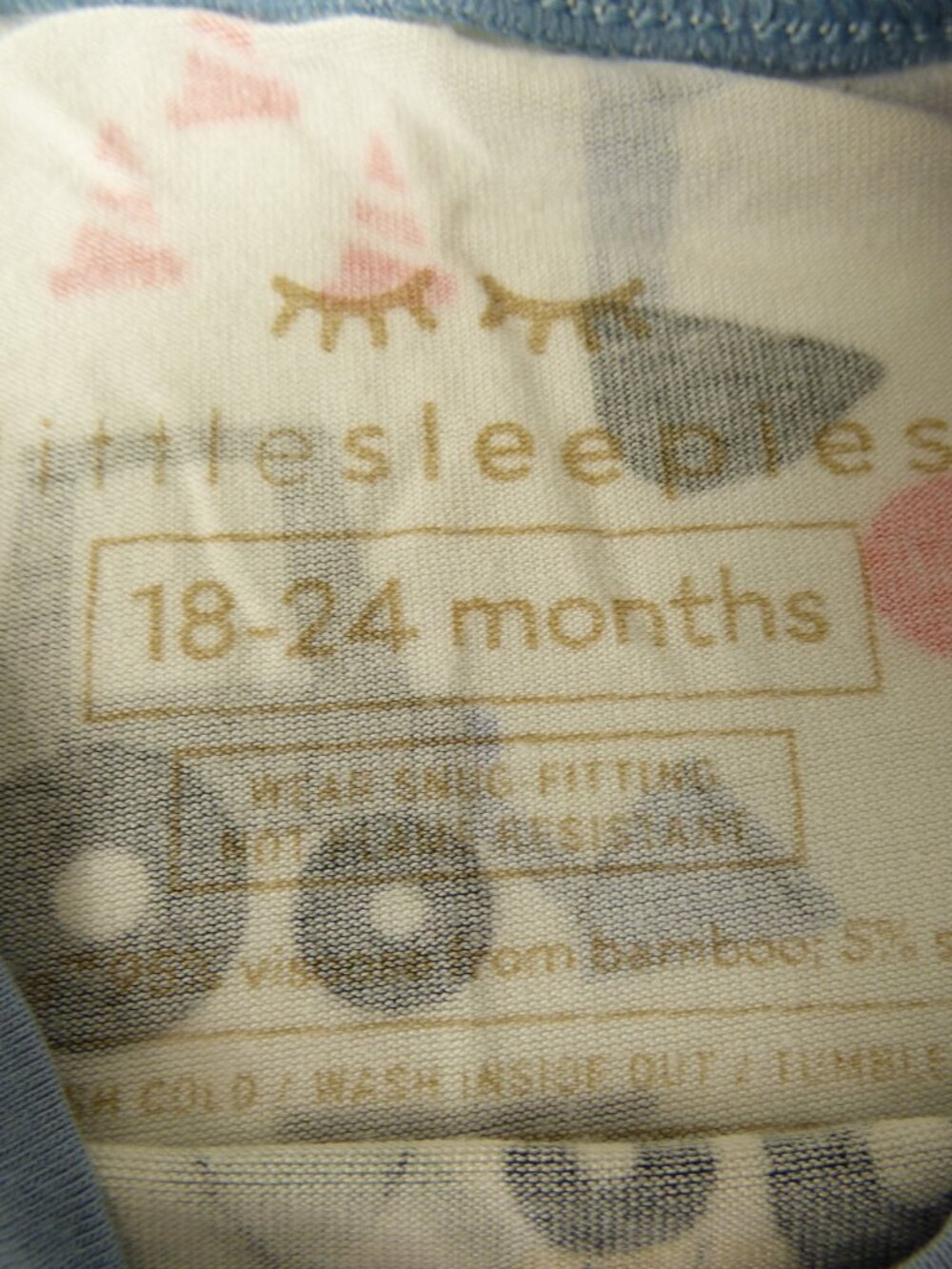 Little Sleepies Construction Print Bamboo Long Sleeve Pajama Top, Size 18-24 Mos - Picture 3 of 3